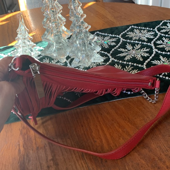 Neiman Marcus Fringe Leather Crossbody - Picture 3 of 10